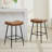 26" Faux Leather Upholstered Backless Saddle Bar Stool with Metal Frame-777344758-777344754
