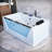 67" LED Control Panel Whirlpool Water Jetted & Air Bubble Freestanding Heated Soaking Bathtub
