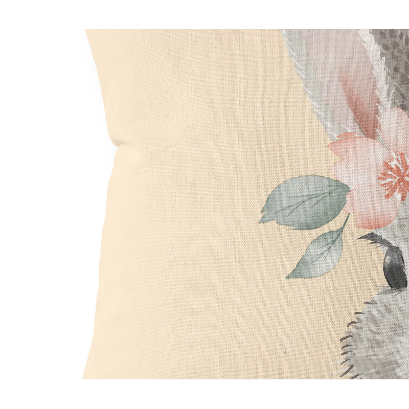 Bunny Yellow Throw Pillow, 18"H x 18"W
