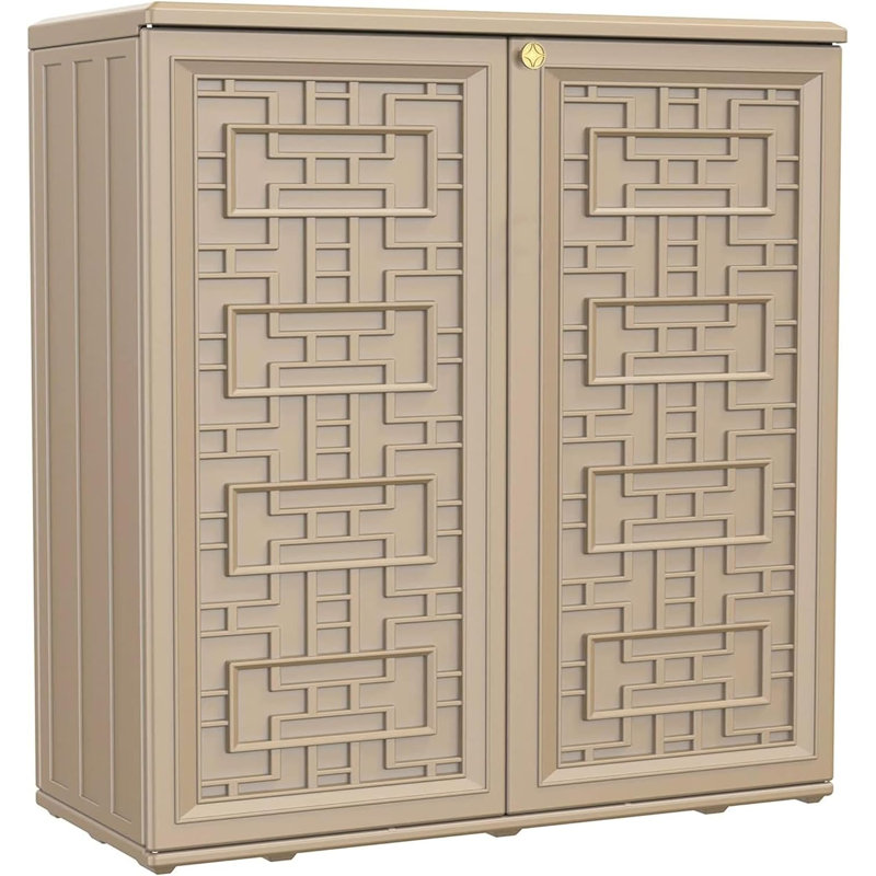 Wildon Home® Noalani 14.96'' W Plastic Lockable, Brown