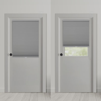 Magnetic No Drill Blackout Cellular Shade for Metal Doors Only, Cordless Easy Install, 1.5" Honeycomb, 27"W x 72"H, Anchor Gray