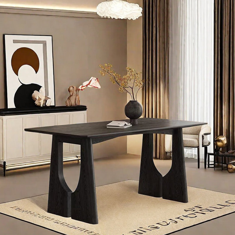 Ensemble de table à manger et de chaises de style rétro français, H 29,52 po x L 62,99 po x l 31,49 po