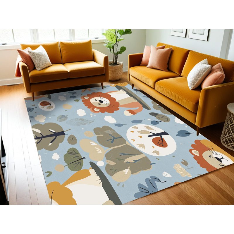 Tapis pour enfants 6 animaux Ginza, Rectangulaire 2 pi x 3 pi