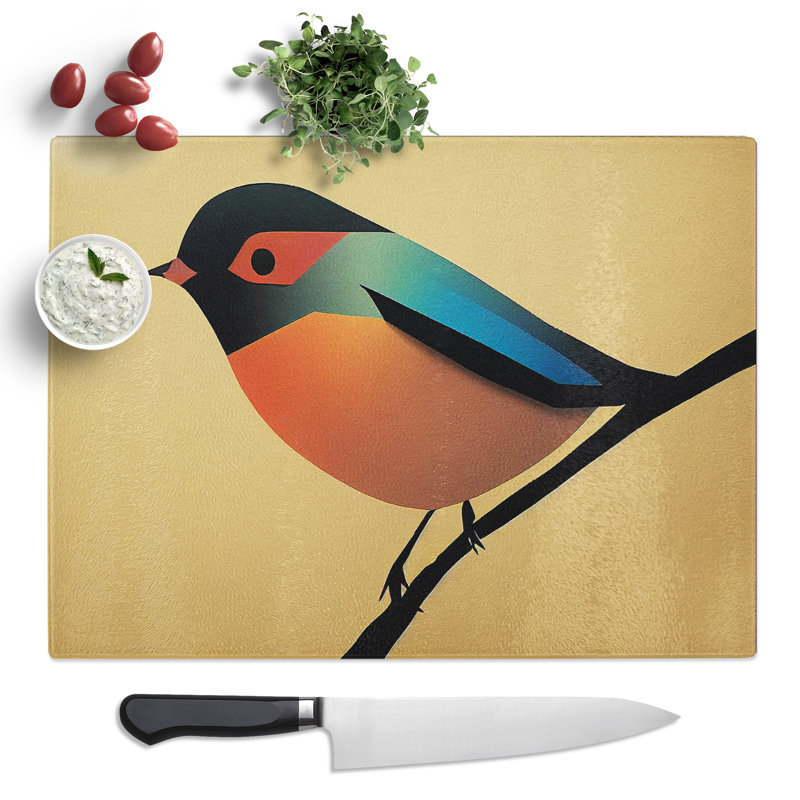 Enthralling Robin Bird  Glass Chopping Board