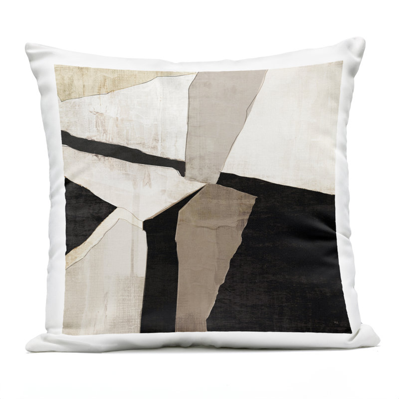 Coussin d'extérieur à imprimé géométrique Layered Illusion, design par Susan Jill