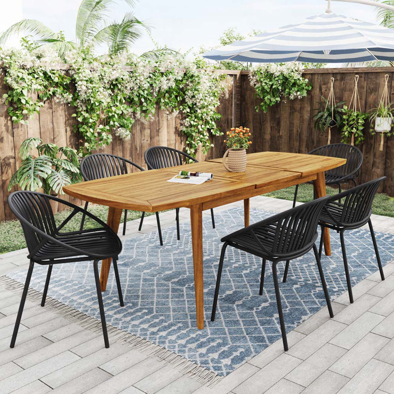 Outdoor Patio Dining Chairs Stackable Chairs with Breathable Design, Black