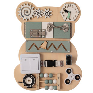 Wooden Sensory Learning Toddler Busy Board