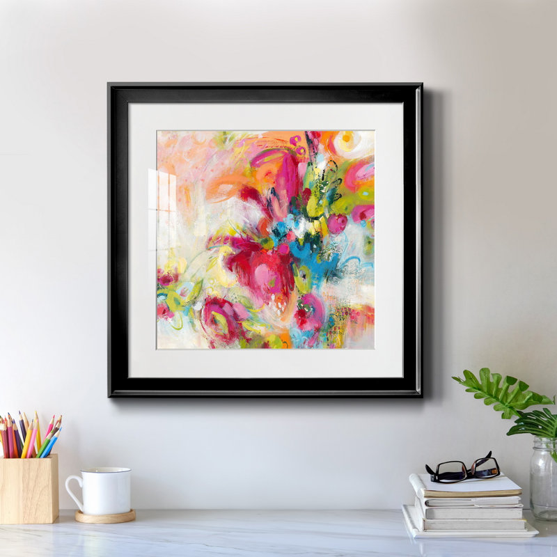 Let's Bounce - reproduction encadrée de qualité supérieure - prête à être accrochée, H 22,5 po x l 22,5 po x P 1,5 po, Blanc