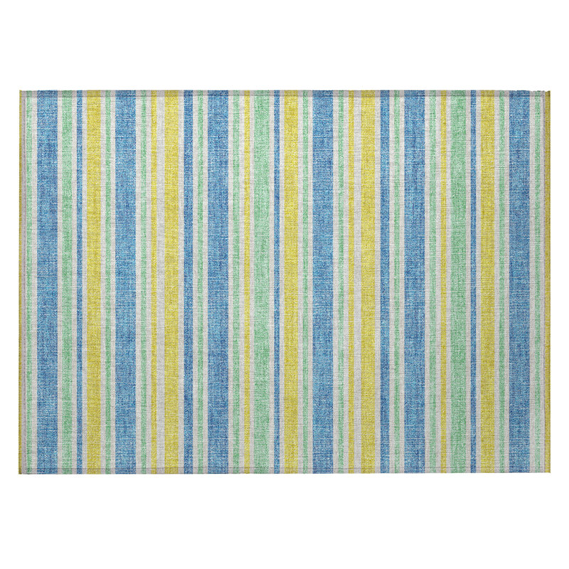 Tapis intérieur antidérapant à rayures jaunes 2 pi x 3 pi
