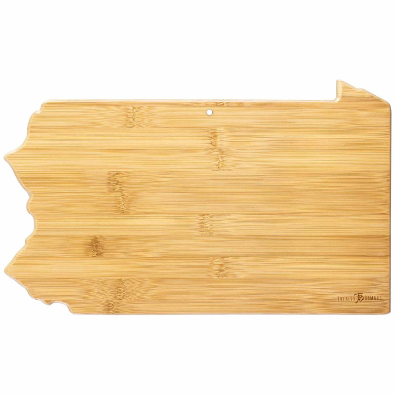 Planche à découper en bambou de Pennsylvanie, série Destination État Complètement en bambou