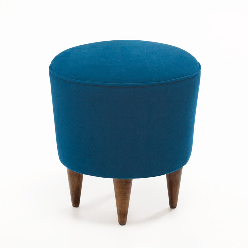 Repose-pieds rond 15,7 po Vislobokov, Mélange de polyester bleu marine