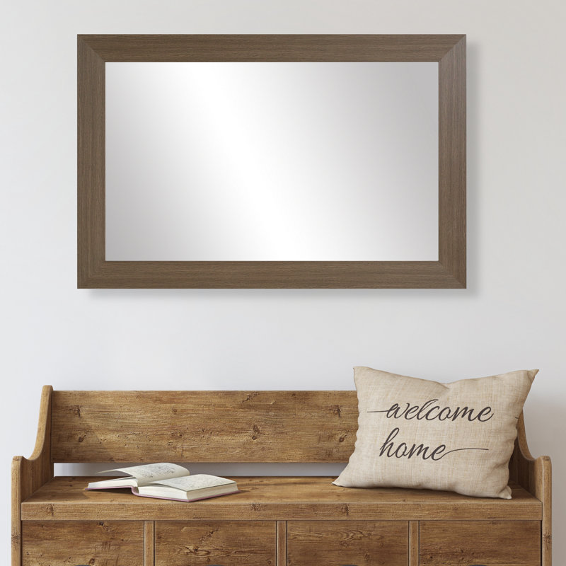 Shmuel Wood Framed with Safety Backing Ideal for Bathroom / Vanity Mirror, Dovetail Gray, 30" x 36"