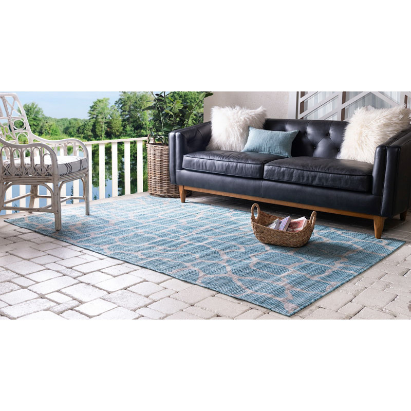 Tapis d'extérieur joyeux de couleur calme, Rectangle 8 pi x 11 pi 4 po