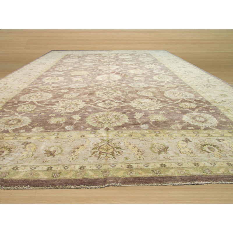 Tapis de la zone brune en laine noué la à la main