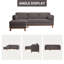 Canapé rembourré en L 95 po Mid-Century-1327077211