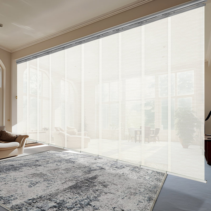 Store vertical semi-transparent extensible, L 218 po x L 116 po, Nickel satiné
