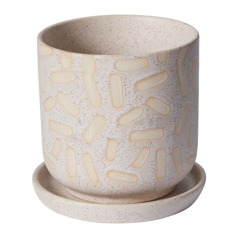 Pot de fleurs en céramique Catarine, Blanc