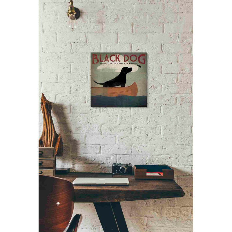 «Black Dog Canoe» par Ryan Fowler, art mural sur toile, H 12 po x l 12 po x P 0,75 po