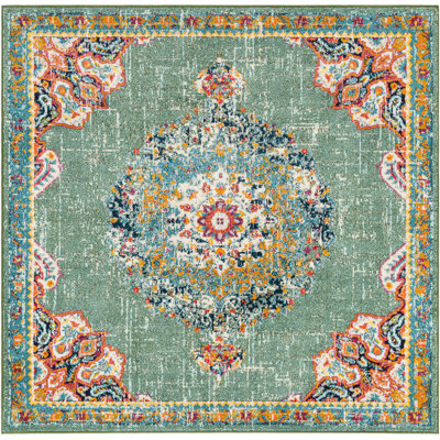 Tapis oriental vert / bleu / rouge en polypropylène tissé à la machine Pennylane