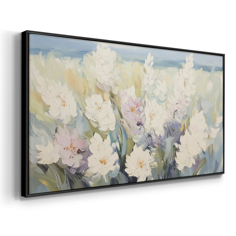 Botanical Series-CCV III- Toile tendue avec châssis tendue, prête à être accrochée, H 25 po x l 49 po, Noir