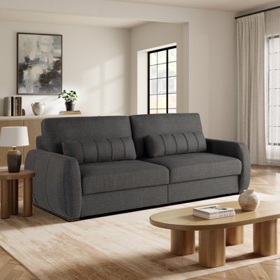 Optic Convertible Sofa Charcoal