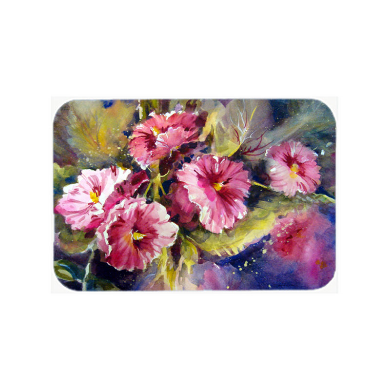 Tapis de douche en forme de caroline avec des fleurs de printemps avril