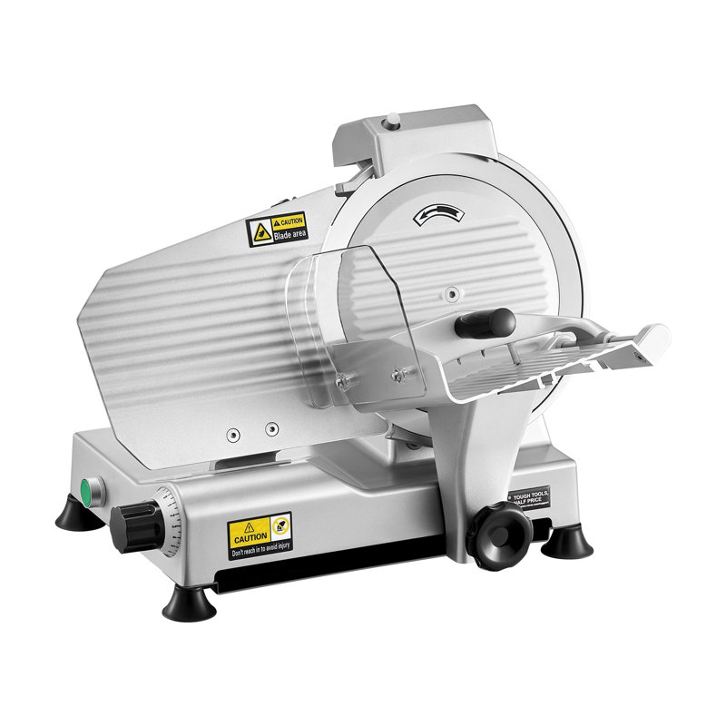 Hachoir à viande électrique 180W avec lame tranchante de 10 po d'épaisseur réglable pour charcuterie, fromage et pain
