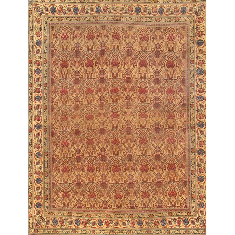 Hand-Knotted Wool Ivory Rug