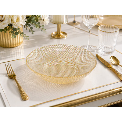Assiette creuse en verre doré Zenaide