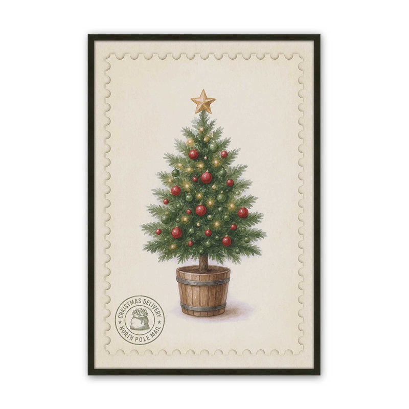 Evergreen Parcel, reproduction d'art, 16 po x 20 po, Noir satiné