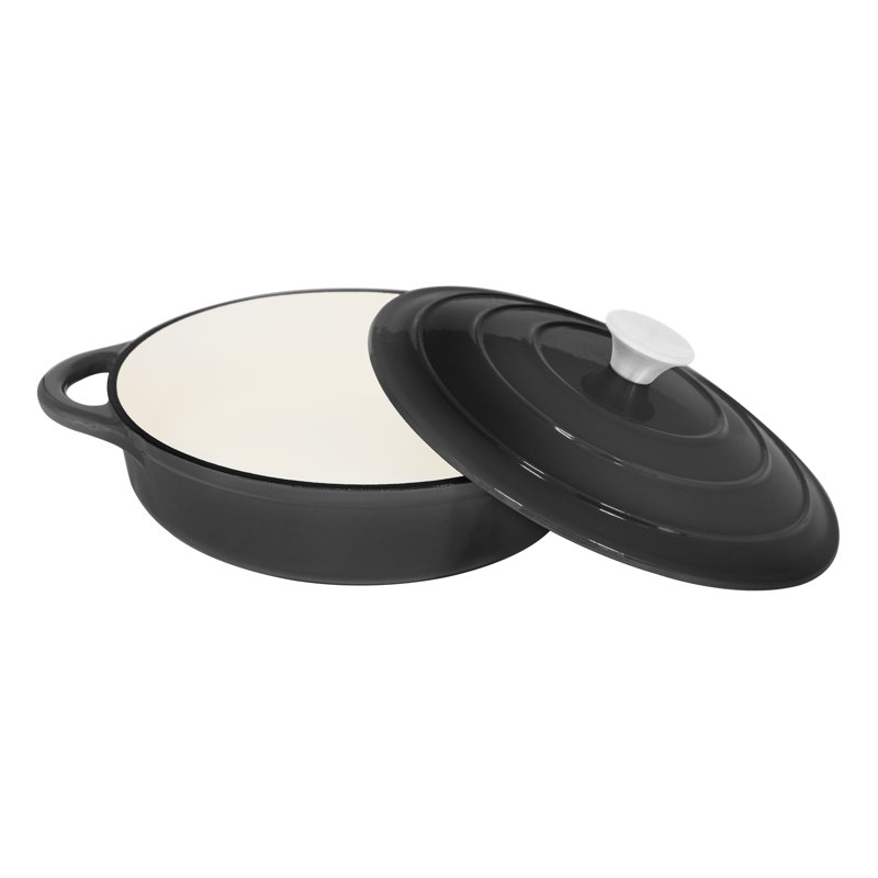 Blackmoor 2.5L Non-Stick Cast Iron Round Dutch Oven, Black, 33
