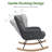 Modern Nursery Rocking Chair, Textured Upholstered Rocker with Solid Wood Base-1356906726