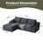 104" 2-Piece Compression Boneless Corduroy L-Shaped Modular Sectional Sofa, 【Upgraded High-Density Foam】, No Assembly Required-（Left Hand,Dark Gray）-618296928