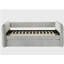 Luxueux lit de jour moderne gigogne escamotable capitonné à boutons cloutés avec garniture cloutée et mobilier de salon gris clair-238635170