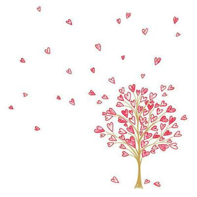 Serviettes jetables en papier Love Tree
