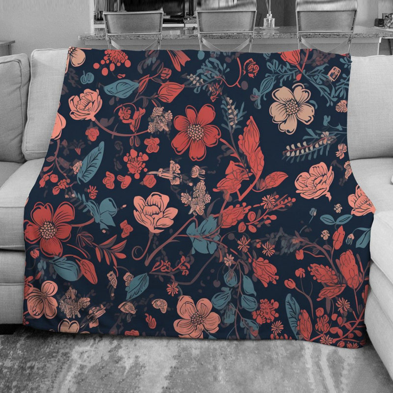  Couverture en molleton Botanical, L 51 po x L 60 po