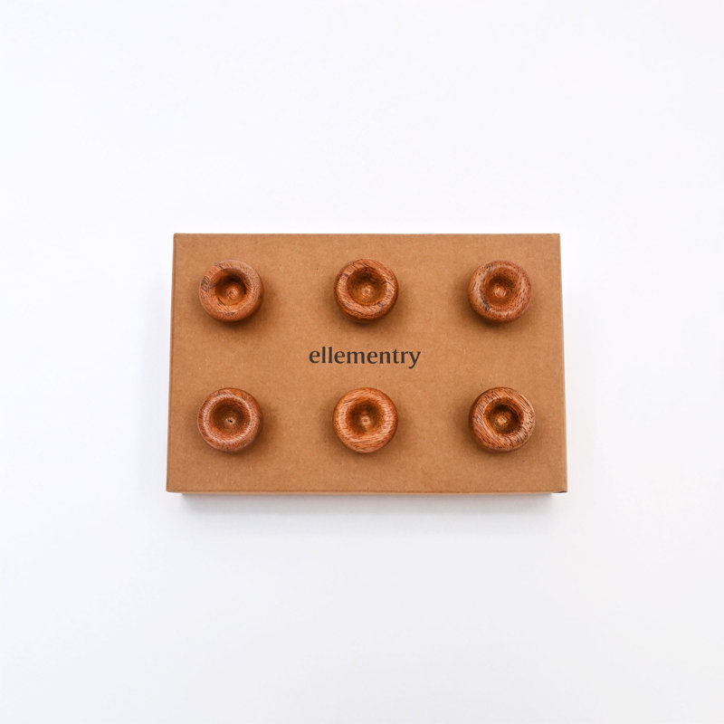Brown Acorn Wooden Knob – Set of 6