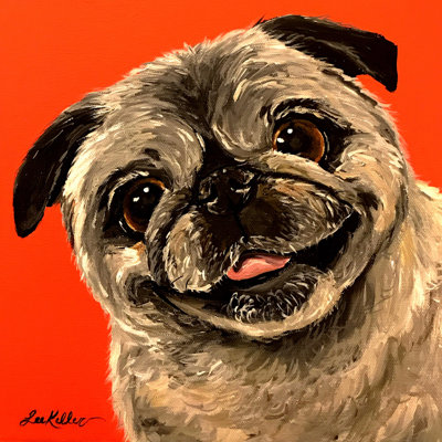 « carlin », reproduction de peinture à l’acrylique sur toile tendue
