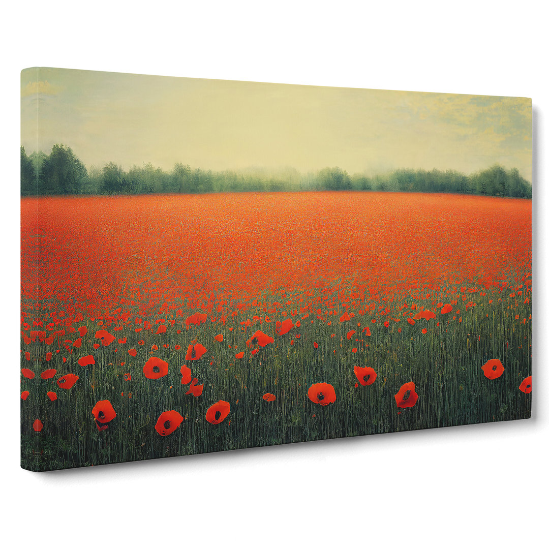 Poppy Field Flowers - Wrapped Canvas
