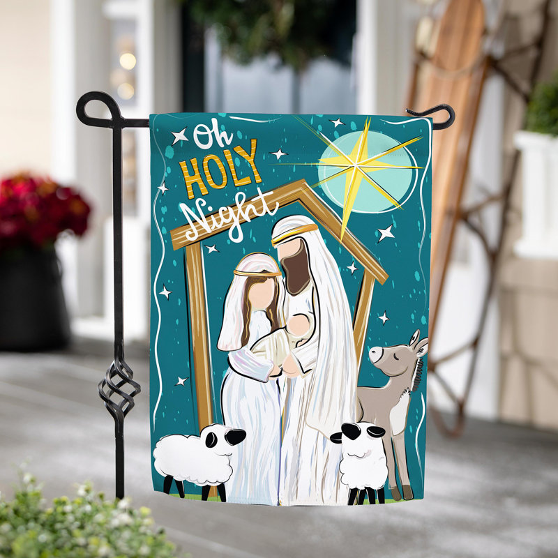 Drapeau de jardin «Oh Holy Night Burlap»