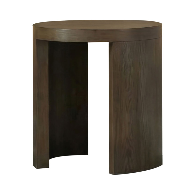 23.9" W Transitional End Table, Brown, Brown