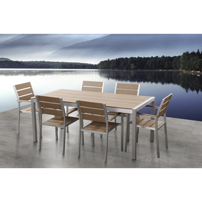 Wolfsburg Stacking Patio Dining Armchair, Silver/Brown