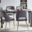Ensemble de 4 chaises de salle à manger en velours gris avec pieds en métal et dossier rembourré à dossier creux-28427055