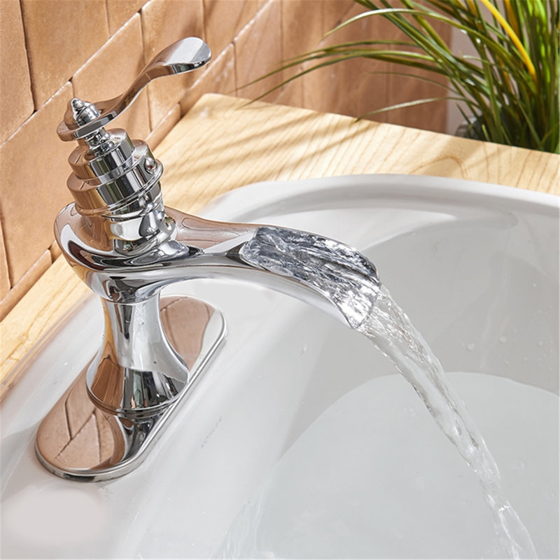 Single-Hole Single-handle Bathroom Faucet with Drain Assembly, Chrome