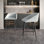 Chaise de bureau pivotante en métal noir en gris clair Chenille