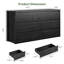 Grande commode à 7 tiroirs pour la chambre à coucher - Large commode en bois moderne - Grande armoire de rangement - Noir estampé