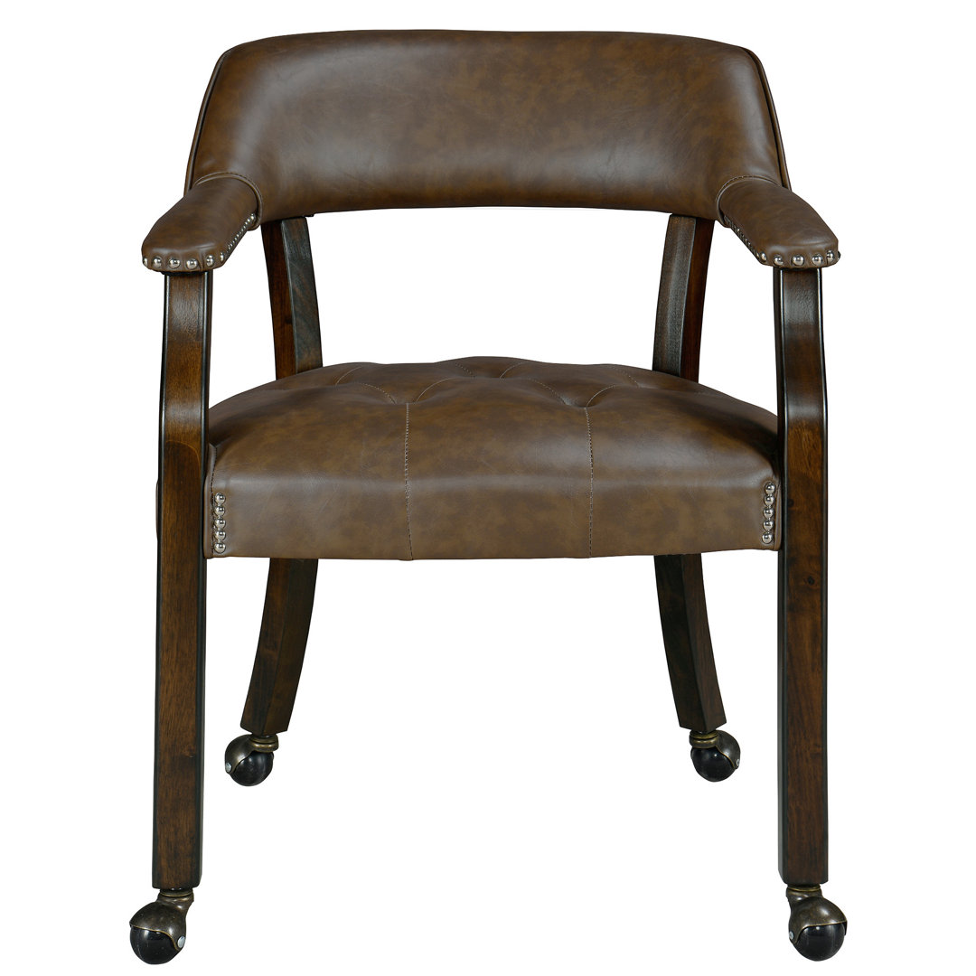 Porker Tufted Sponge Dining Chairs with Casters Red Barrel Studio® Upholstery 