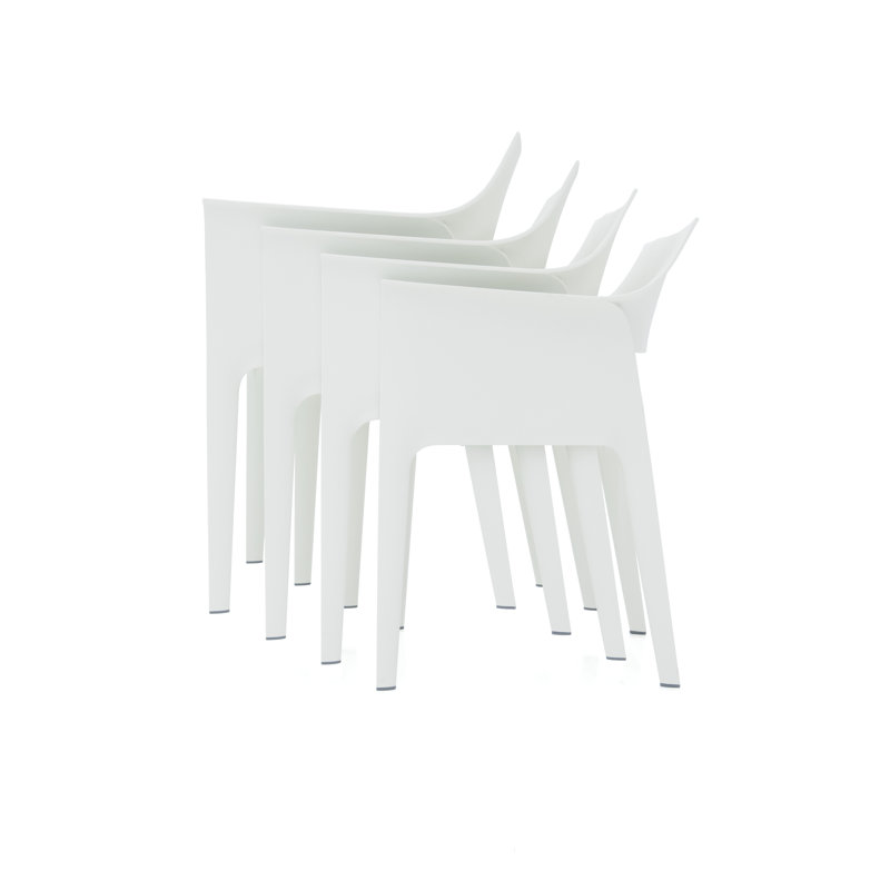 Pedrera Stacking Patio Dining Chair, White