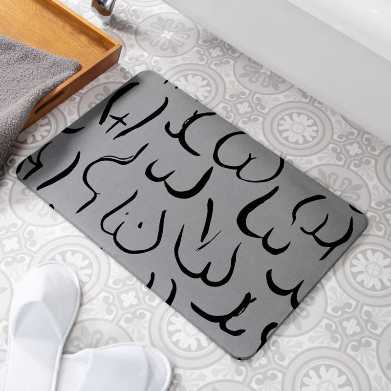 Non-Slip Shower Mat, Grey