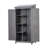 Outdoor Wooden Storage Shed with Metal Top Tall Vertical Tool Cabinet for Backyard Garden Patio Lawn
